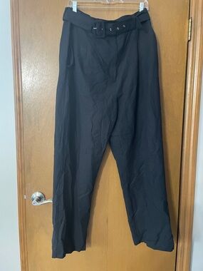 Black Belted Tapered Pants